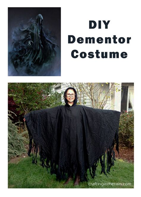 How to make a dementor costume. It's super easy! Harry Potter Character Costumes, Harry Potter Diy Costumes, Umbridge Costume, Dementor Costume, Dobby Costume, Harry Potter Dementors, Costume Ideas For Kids, Harry Potter Halloween Party, Harry Potter Character