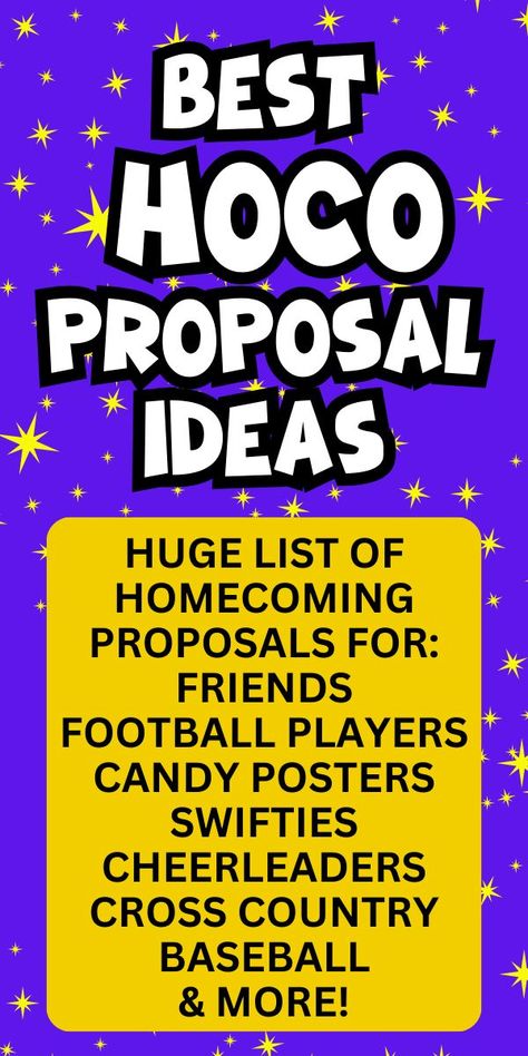 Hoco poster ideas, hoco candy proposal ideas, homecoming proposal ideas friends, homecoming proposal ideas Taylor Swift theme for Swifties HOCO ideas, homecoming proposal ideas football or cheerleading, homecoming proposal ideas volleyball, homecoming proposal ideas candy & MORE! HUGE LIST OF HOMECOMING IDEAS FOR TEENS! #Hoco #homecoming #homecomingproposal #teenevents #teenideas #promposal Proposal Sign Ideas, Hoco Ideas Homecoming Proposal, Football Proposal, Hoco Poster Ideas, Homecoming Dance Proposal, Hoco Proposal Ideas, Proposal Ideas Unique, Asking To Homecoming, Football Promposal