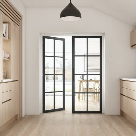 Crittal Doors, Internal Glass Doors, French Doors Patio, Internal Door, Glass Doors Interior, Patio Interior, French Doors Interior, Black Doors, Interior Barn Doors