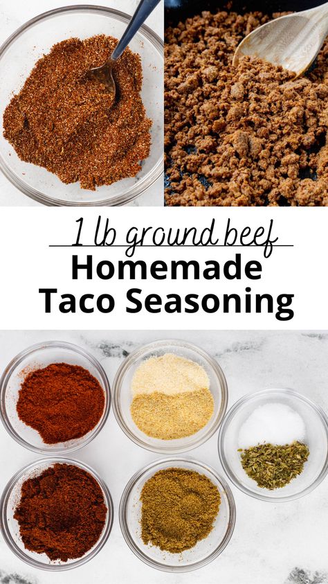 Taco Meat Seasoning, Taco Seasoning Easy, Foreign Recipes, Beef Taco Seasoning, Diy Taco Seasoning, Ground Beef Taco Seasoning, Make Taco Seasoning, Pan Dishes, Homemade Taco Seasoning Mix