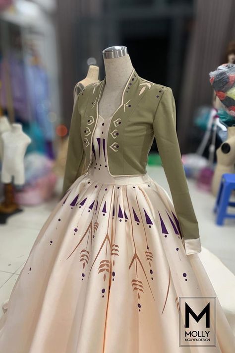 Anna Frozen 2 Cream Costume Cosplay Adult Anna Frozen 2 | Etsy Anna Dresses Frozen, Anna Frozen 2 Dress, Anna Frozen 2 Outfit, Anna Frozen Inspired Outfits, Anna Outfit Ideas, Anna Frozen 2 Costume, Anna Frozen Outfit, Anna Frozen Dress, Frozen 2 Dress