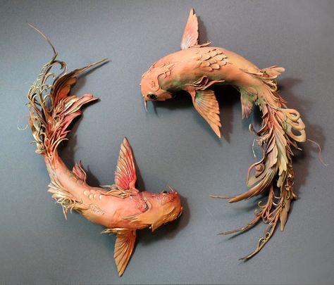 Fish Sculpture, Clay Animals, Up Book, Sculpting Clay, Sculpture Clay, Fish Art, Magical Creatures, Koi Fish, Creature Art