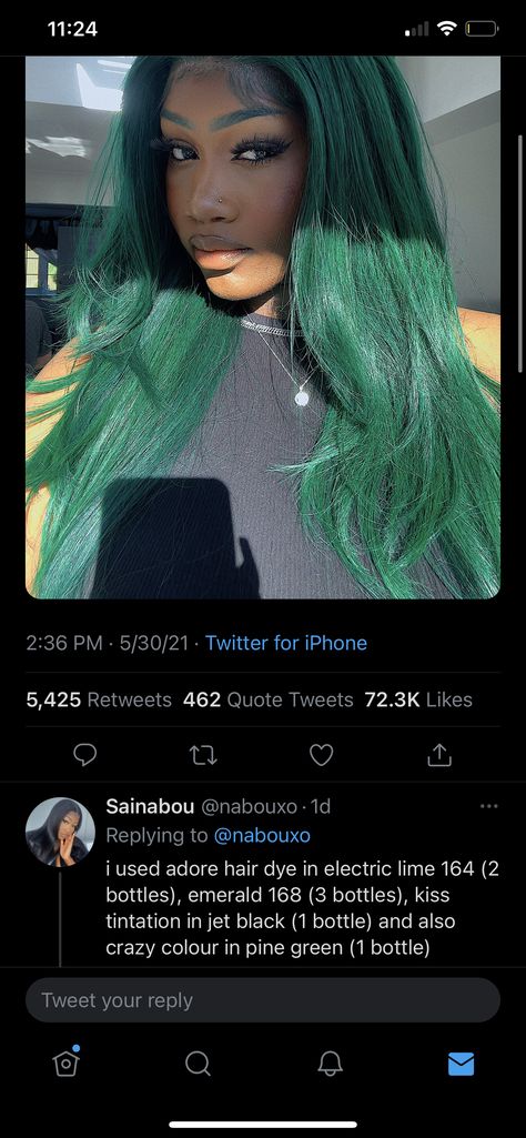 Adore Green Hair Dye, Hair Dye For Dark Skin, Adore Hair Dye, Green Hair Dye, Healing Journaling, Dope Hairstyles, Crazy Colour, Couple Halloween, Couple Halloween Costumes