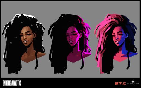 Hair Art Illustration, Black Women Hairstyles Drawing Reference, Atsv Concept Art, Y2k Animation, Afro Character Design, Black Hairstyles Character Design, Black Woman Character Design, Afro Punk Character Design, Afro Futurism Character Design