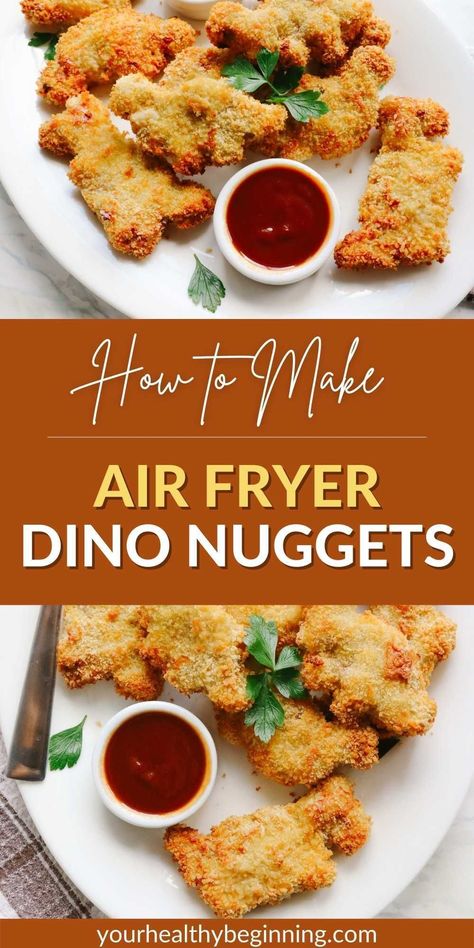 Dino Nuggets, Air Fryer Healthy, Air Frying, Ground Chicken, Healthy Lunch Recipes, 1 Egg, Fryer Recipes, Healthy Alternatives, Air Fryer Recipes