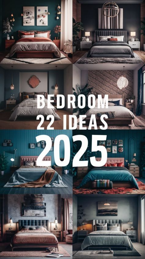 #girlsroom #bedroomideas #dormdecor #bohobedroom #bohochic #homedecortips Bedroom Ideas With Furniture, Bedroom Style Inspiration, Dark Tones Bedroom, Dark Relaxing Bedroom, Men’s Bedroom Color Scheme, Mix Bedroom Furniture Ideas, 2025 Bedroom Ideas, Modern Guest Room Ideas, Primary Bedroom Furniture Ideas