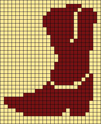 Alpha pattern #19052 variation #119429 | BraceletBook Cowboy Boots Cross Stitch Patterns, Western Alpha Pattern, Cowboy Alpha Pattern, Cowboy Crochet Pattern, Cross Stitch Cowboy, Taylor Swift Pixel Art, Unif Bag, Crochet Fits, Crochet Letters Pattern