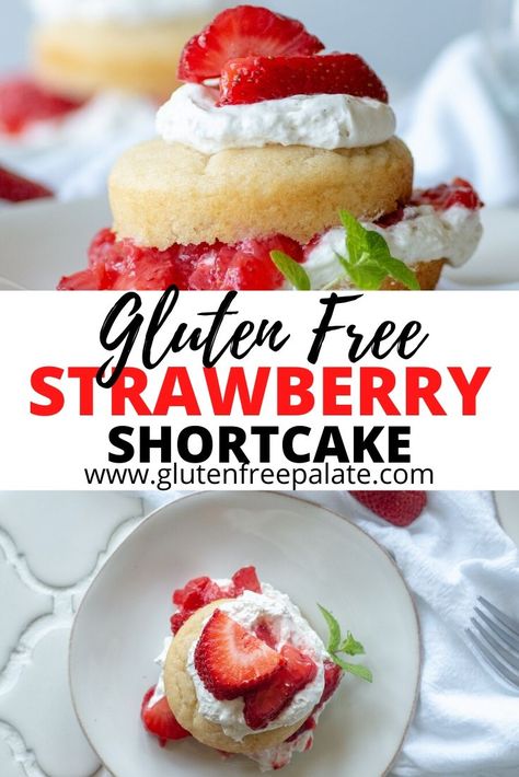 The best gluten free strawberry shortcake recipe. This shortcake is tender and sweet and it's simple to make. Gluten Free Shortcake Recipe, Gluten Free Shortcake, Gluten Free Strawberry Shortcake, Strawberry Shortcakes, Gluten Free Biscuits, Gluten Free Cupcakes, Strawberry Shortcake Recipes, Shortcake Recipe, Roasted Strawberries