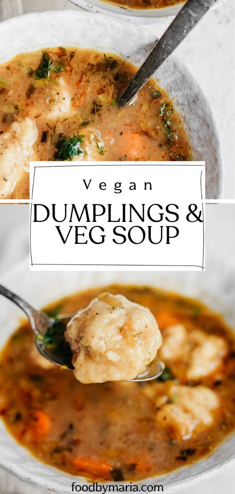 Vegan Dumplings, Quick Soup, Veg Soup, Vegan Stew, Dumplings For Soup, Vegan Soup Recipes, Pozole, Vegan Soups, God Mat