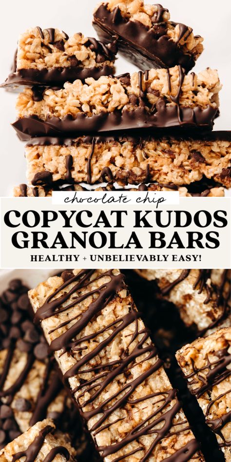 Copycat Kudos Granola Bars Homemade Kudos Bars, Granola Chocolate Bars, Kudos Bars, Homemade Healthy Chocolate, Easy Granola Bars, Midwest Style, Feasting On Fruit, Special Cookies, Healthy Granola Bars