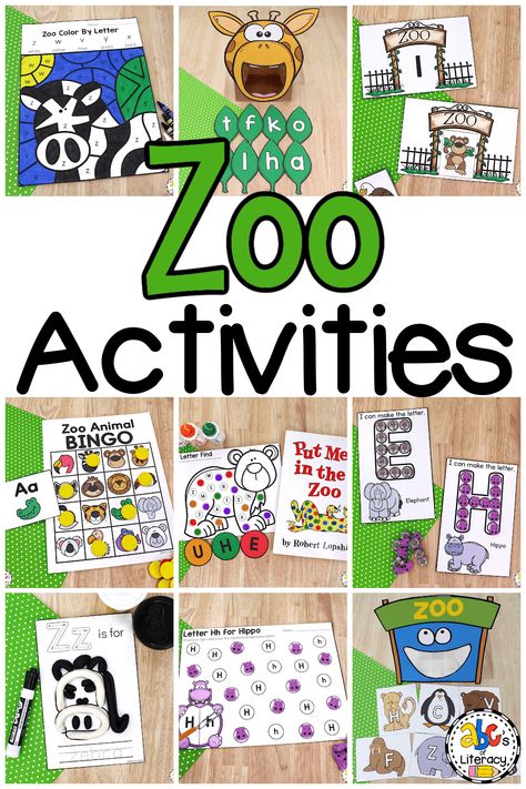 Zoo Activities Preschool, Preschool Literacy Centers, Zoo Preschool, Animal Writing, Prek Literacy, Literacy Activities Preschool, Zoo Activities, Letter Recognition Activities, Literacy Centers Kindergarten