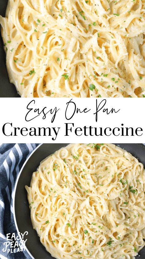 One Pan Fettuccine Ready In 25 Minutes - Easy Peasy Pleasy Alfredo Sauce Recipe Easy Heavy Cream, Keto Alfredo Sauce Recipe, Alfredo Sauce Recipe With Milk, Camper Meals, Alfredo Sauce Recipe Without Heavy Cream, Keto Alfredo, Wednesday Dinner, Alfredo Recipes, Keto Alfredo Sauce