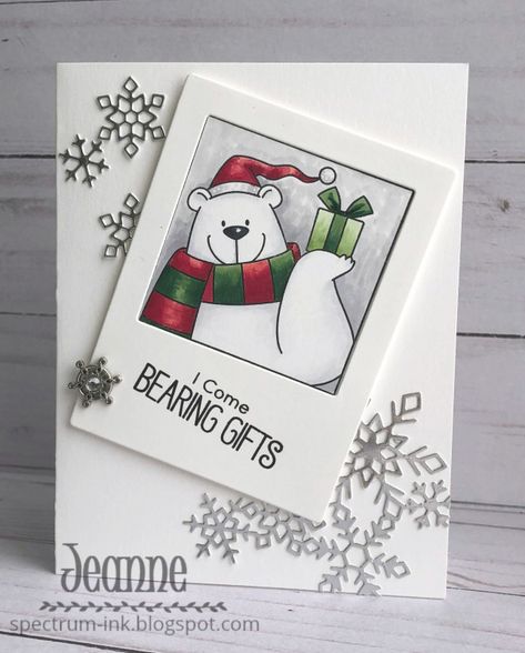 Polar Bear Card, Girlfriend Christmas, Christmas Card Art, Christmas Doodles, Christmas Card Inspiration, Mft Cards, Bear Christmas, Fabulous Christmas, Christmas Card Crafts