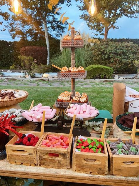 Planning a party? Here are delicious dessert table ideas on a budget and styling tips you need to know! Dessert Table Ideas, Personalized Centerpieces, Sweets Bar, Candy Bar Wedding, Deco Champetre, Sweet Bar, 카페 인테리어 디자인, Snack Table, Dessert Buffet