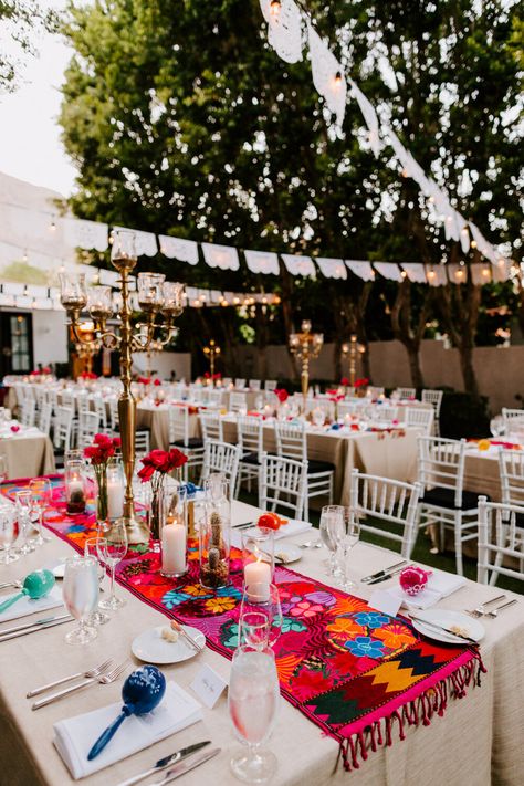 Mexican Wedding Papel Picado, Fiesta Style Wedding, Colorful Hacienda Wedding, White Fiesta Theme Party, Wedding Decor Mexican Theme, Elegant Fiesta Party, Fiesta Mexicana Wedding, Mexican Fiesta Quinceanera, Fiesta Wedding Decor