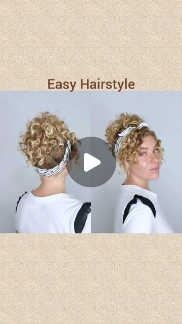 Curly Hair Updo Easy Natural Curls, Updos For Curly Hair, Curls Updo, Curly Hair Tutorial, Curly Updo, Curly Hair Updo, Easy Hair Updos, Easy Updos, Easy Hairstyle