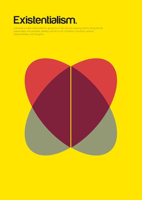 existentialism minimalist graphic design poster Existentialism Art, Bild Gold, Philosophical Thoughts, Handwritten Text, Illustration Studio, Infographic Poster, 타이포그래피 포스터 디자인, Poster Series, Basic Shapes