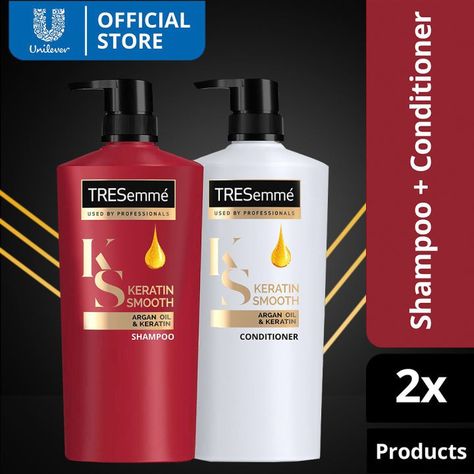 Want long lasting straight hair? Get 10 salon benefits in one wash* with the TRESemmé Anti-Frizz Shampoo and Straight Hair Conditioner Keratin Smooth for Dry and Frizzy Hair with Kera10 Protein Complex 620ml Bundle! Have salon gorgeous hair and experience 10-in-1 smoothness with the Keratin Smooth, TRESemmé’s best ever professional anti-frizz and keratin system. With this salon-quality haircare range, transform dry, frizzy hair to tresses that are soft and smooth. Each haircare product in the Ke Tame Frizzy Hair, Tresemme Shampoo, Dry And Frizzy Hair, Anti Frizz Shampoo, Dry Frizzy Hair, Keratin Shampoo, Anti Frizz, Frizzy Hair, Anti Frizz Products