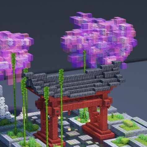 Minecraft Japanese Torii Gate, Tori Gate Minecraft, Minecraft Torii Gate, Minecraft Japanese Garden, Tori Gate, Minecraft Japanese, Japanese Inspired Garden, Japanese Gate, Minecraft Garden