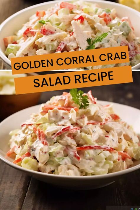 Golden Corral Ranch Dressing Recipe, Fake Crab Salad Recipe, Golden Corral Crab Salad Recipe, Crab Salad Sandwich, Crab Meat Salad, Golden Corral, Crab Salad Recipe, Sea Food Salad Recipes, Serving Ideas