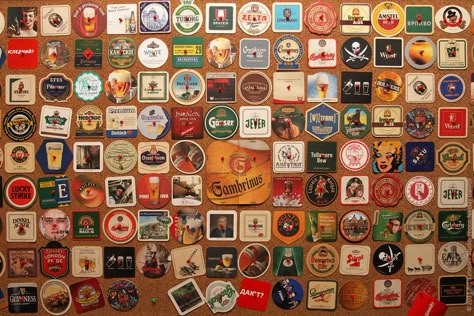 Great collection from around the world. Craft Beer Bar Design, Beer Coaster Art, Beer Coasters Diy, Uk Vibes, Beer Label Art, Beer Crafts, Coaster Collection, Collection Displays, Victoria House