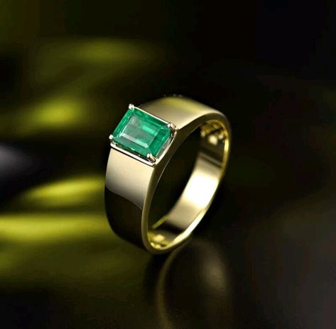 KatherinJewels Natural Emerald Mens Ring in 18k Gold, May Birthstone Ring For Mens, 18k Gold Mens Wedding Ring, Fathers Day Gift, Anniversary Gifts Jewelry. Product Details: Metal: 925 Sterling Silver, 9k, 10k, 14k, 18k Gold / Rose Gold / White Gold  Gemstone Information: Main Gemstone: Emerald (9x7mm)   Enhancement: Natural Gender: MALE Note: Custom Made to Your Size Ship in 1 - 3 Business Days All items are handmade, and each one is unique. The jewels are created with care, love and the best. For Custom Requirements Please Contact Us by Etsy Conversation. Prefer Other Stone to This Ring Kindly Let Us Know Via Personalized Option or Via Message. If you have any problems or concerns with your purchase, please don't hesitate to message us through Etsy. Please don't leave negative or neutral Gold Mens Wedding Ring, Emerald Mens Ring, Birthstone Wedding Band, Mens Emerald Rings, Mens Wedding Ring, May Birthstone Rings, Natural Emerald Rings, Mens Gemstone Rings, How To Clean Metal