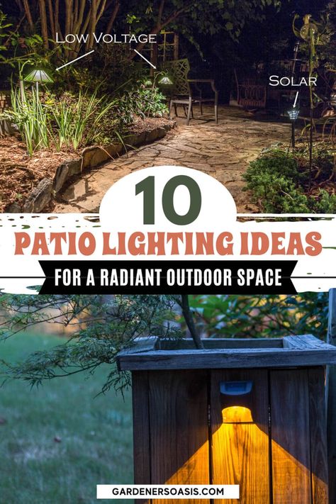 Patio Lighting Ideas: 10 Beautiful Ways To Light Your Backyard | Landscape Lighting Patio Lighting Ideas, Unique Home Decor Ideas, Home Decor Ideas Farmhouse, Backyard Lighting Ideas, Lighting Your Garden, Solar Landscape Lighting, Solar Landscape, Apartment Decoration, Garden Makeover