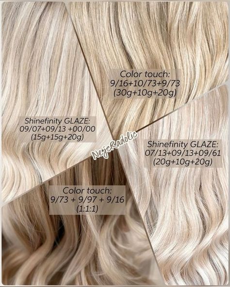 Natural Blonde Hair Formula, Wella Blonde Formula, Wella Shinefinity Formulas, Shinefinity Formulas, Easy Diy Hairstyles, Wella Formulas, Beige Blonde Hair Color, Toner For Blonde Hair, Wella Toner