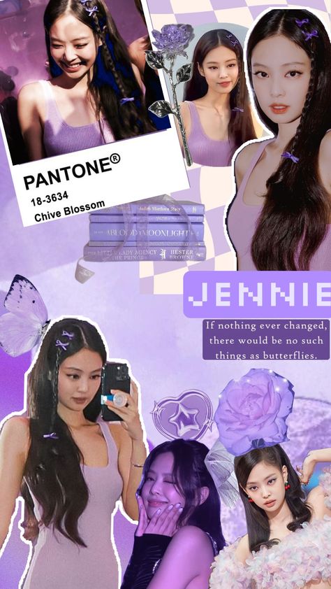 Kim Jennie #jennie #blackpink #aesthetic #purple #wallpaper Jennie Purple, Aesthetic Purple Wallpaper, Jennie Blackpink Aesthetic, Chive Blossom, Blackpink Aesthetic, Aesthetic Purple, Blackpink Wallpaper, Jennie Kim Blackpink, Dark Shades