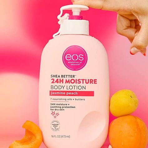 Doesn't matter the season, you want your skin to scream "wealth and health" this 24 hour body lotion for me is the come back for EOS, it giving soft skin to touch. Eos Jasmine Peach, Lotion Eos, Eos Body Lotion, Peach Lotion, Eos Lotion, Apricot Nectar, Warm Vanilla Sugar, Peach Nectar, Neutrogena Makeup