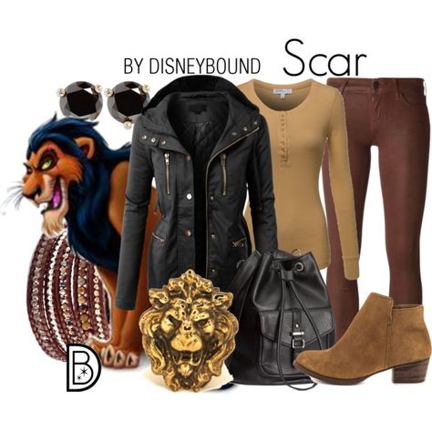 Scar by leslieakay on Polyvore featuring LE3NO, Koral, Jessica Simpson, H&M, Chan Luu, Kate Spade, disney, disneybound and disneycharacter Hipster Princess, Show Outfits, Disney Bound Outfits Casual, Costume Disney, Disney Themed Outfits, Inspired Clothes, King Outfit, Movie Inspired Outfits, Disney Inspired Fashion