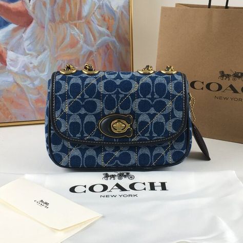 Coach Shoulder Bag 2022 New Tabby Signature Denim CA105 Simple Packaging, Coach New York, Coach Shoulder Bag, Birthday Anniversary, Thank You, Packaging, Shoulder Bag, Handbags, Birthday