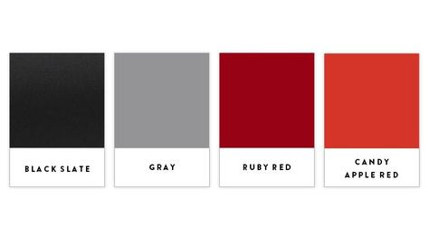 Black And Red Palette, Red Black And White Color Palette, Red Black Branding, Red And Grey Color Palette, Red And Black Branding, Black And White Colour Palette, Black Kitchen Appliances, Kitchen Color Palettes, Black Appliances Kitchen