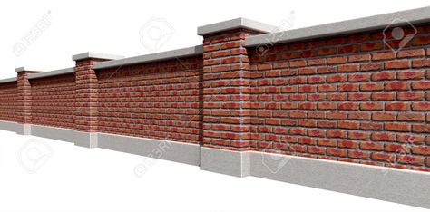 Brick Boundary Wall, Concrete Fence Wall, Boundry Wall, Boundary Wall Design, Wall Gate, Wall Cladding Tiles, Fence Wall Design, House Fence, Compound Wall Design