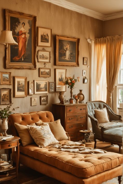 Antique Room Aesthetic, Cozy Vintage Living Room, Green Room Design, Mint Green Room, Whimsical Living Room, 1950s Living Room, Designing A Living Room, Dnevni Boravak, Antique Room