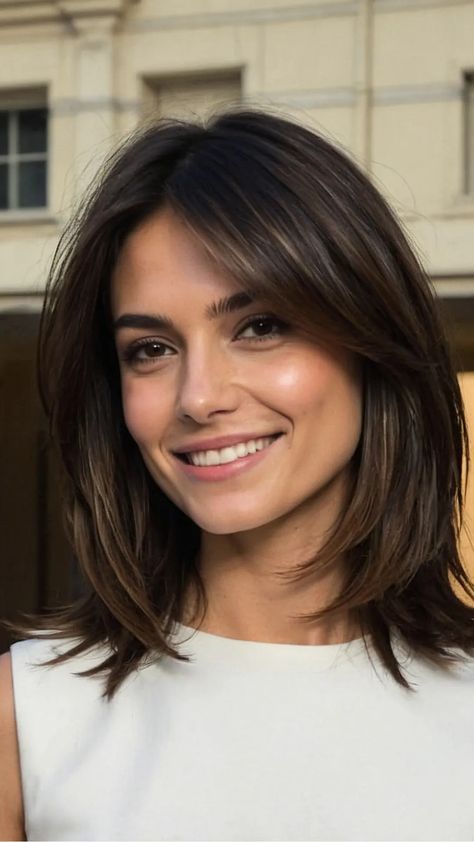 Fabulous Fifty: 15 Shoulder-Length Hairstyles with Layers and Bangs - pulsepathlife.com Hairstyles With Layers And Bangs, Caramel Hair Color Ideas, Short Shoulder Length Hair, Above Shoulder Length Hair, Hairstyles With Layers, Caramel Hair Color, Shoulder Haircut, Haircuts For Medium Length Hair, Layers And Bangs