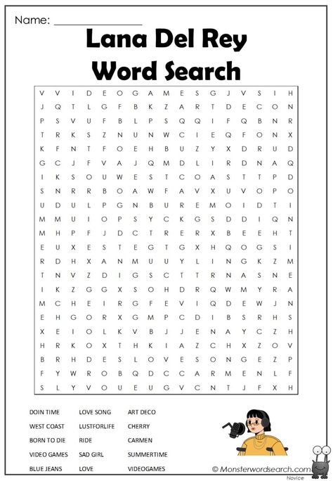 awesome Lana Del Rey Word Search Lana Del Rey Coloring Pages, Lana Del Rey Crafts, Lana Del Rey Printable, Lana Del Rey Words, Get Free Lana Del Rey, Born To Die Lana Del Rey, Lana Del Rey Drawing, Music Word Search, Café Starbucks