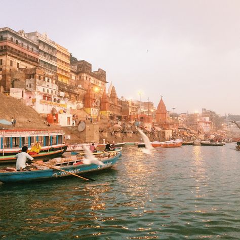 Stunning sunrise over the Ganges river. Mother Ganga, Ganges River, Sunflower Fields, Varanasi, India Travel, Video Editing, Nepal, Desi, Bucket List