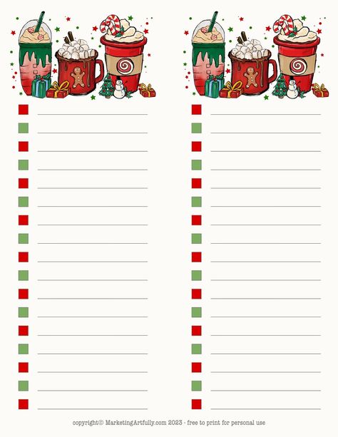 Oh my gosh, what a fun way to celebrate Christmas! These fun to do lists have gingerbread men, candy canes, snowman, Christmas tree, and gifts. This is perfect for a weekly to do list for holiday task management. Xmas Planner Free Printables, Christmas Shopping List Printable, Organizing Recipes, Christmas Planner Printables, Gift List Printable, Christmas Tree And Gifts, Filofax Inspiration, December Planner, Recipe Planner