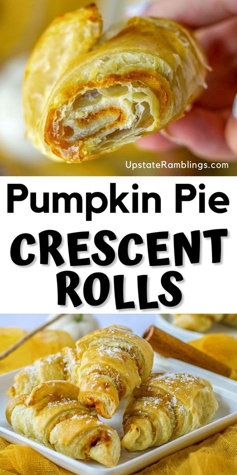 Indulge in the perfect autumn treat with Pumpkin Pie Crescent Rolls! You can be enjoying these in 30 minutes! These golden pastries are filled with rich pumpkin goodness, making them a delightful dessert or breakfast option. Quick and easy to make, these rolls capture the essence of fall in every bite. Don't miss out—click for the recipe and savor the flavors of the season! Cream Cheese Pumpkin Pie Crescent Rolls, Pumpkin Pie Pizza, Pumpkin Croissants, Easy Fall Snacks, Pumpkin Pie Bites, Pumpkin Pizza, Fall Goodies, Pumpkin Desserts, Crescent Roll Recipes