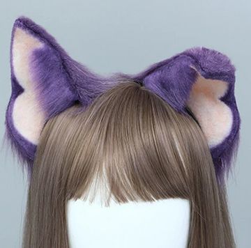 Adorable Plush Purple Puppy Ears Puppy Gear, Wolf Ears And Tail, Puppy Ears, Cat Ears And Tail, Gothic Kawaii, Bedding Pink, Braces Girls, Fur Leg Warmers, Bow Choker