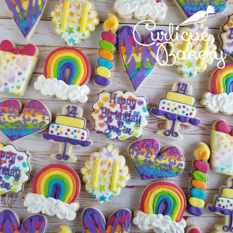 Lisa Frank Birthday, Lisa Frank Birthday Party, Lisa Frank Inspired, 90s Theme Party, Easter Bunny Cookies, Cookies Theme, Plaque Cookies, Decorated Sugar Cookies, Cookie Time