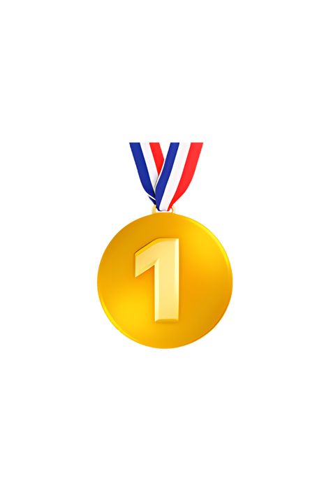 The 🥇 1st Place Medal emoji depicts a round, gold medal with a ribbon attached to it. The medal has a raised edge and a smooth, shiny surface. The number "1" is engraved on the front of the medal, indicating that it is a first-place award. The ribbon is red and white striped, with a loop at the top for hanging the medal around someone's neck. Overall, the emoji conveys a sense of achievement, victory, and excellence. 1st Place Medal, Apple Emojis, Ios Emoji, Instagram Design Creative, Five Little Monkeys, The Emoji, Mall Design, Senior Project, Space Pictures