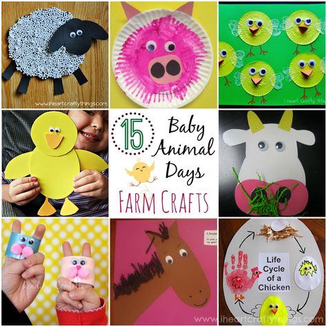 15 Baby Animal Days Farm Crafts  via I Heart Crafty Things. Adorable crafts to make after attending a Baby Animal Days or field trip to the Farm. Safari Crafts, Farm Animals Preschool, Farm Animal Crafts, Sheep Crafts, Farm Crafts, Spring Crafts For Kids, Animal Crafts For Kids, Animal Activities, Pet Day