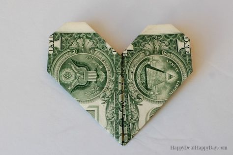 How To Make Heart Shaped Dollar Origami For Valentine's #dollarorigami #homemadevalentines #heartorigami #kidsvalentines #valentinesday #valentines #valentinesdaygift #valentinesgiftforkids Money In Heart Shape, Money Folding, Funny Boyfriend Gifts, Cash Gifts, Unique Gifts For Girls, Dollar Origami, Dollar Bill Origami, Origami Dragon, Origami Fish