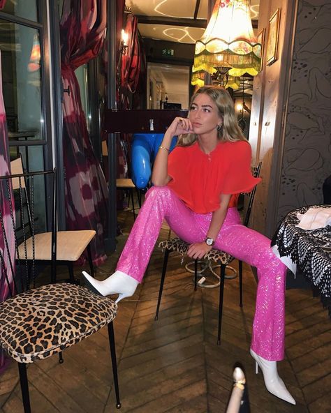 How to style sequined pants this Holiday Season and beyond Emili Sindlev, Sally Lapointe, Sequin Pants, Leopard Print Shirt, Trendy Streetwear, Paris Fashion Week Street Style, Spice Girls, New Years Party, Casual Street Style