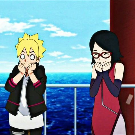 Boruto and Sarada are both so cute and have a special relationship ❤️❤️❤️ Sarada X Boruto, Sarada And Boruto, Sarada Uchiha Icon, Boruto Fanart, Boruto X Sarada, Baruto Manga, Boruto Sarada, Naruto Show, Boruto And Sarada