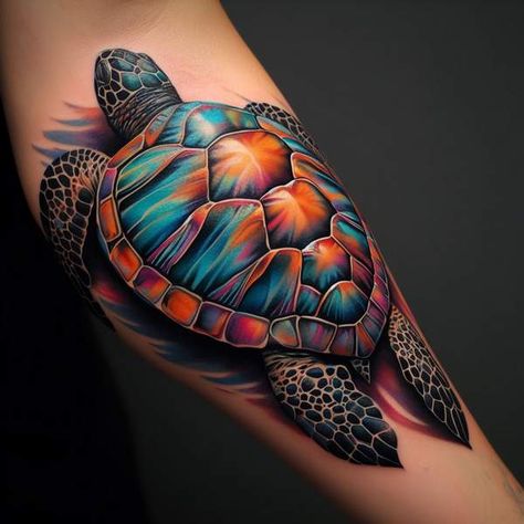 Turtle In Water Tattoo, Sea Turtle Cover Up Tattoo, Black And White Ocean Tattoo, Dolphin And Turtle Tattoo, Tropic Tattoo, Sea Animal Tattoos For Women, Sea Turtle Tattoo For Women, Sea Turtle Watercolor Tattoo, Sea Turtle Tattoo Ideas