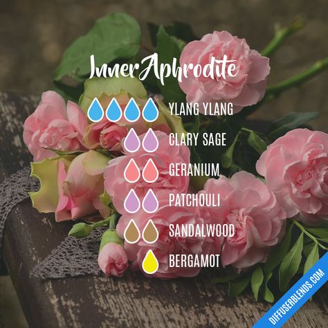 Inner Aphrodite — Essential Oil Diffuser Blend Essential Oil Perfume Blends, Essential Oil Perfumes Recipes, Essential Oil Combinations, Essential Oil Diffuser Blends Recipes, Essential Oils Guide, Essential Oils Herbs, Essential Oil Diffuser Recipes, Oil Diffuser Recipes, Essential Oil Mixes