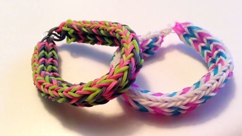 Frilly Double Fishtail Bracelet Rainbow Loom Tutorial - Vidéo Dailymotion Fishtail Bracelet, Rainbow Loom Tutorials, Fish Tales, Bracelet Rainbow, Head Bands, Rainbow Loom, A Hook, Head Band, Rubber Bands